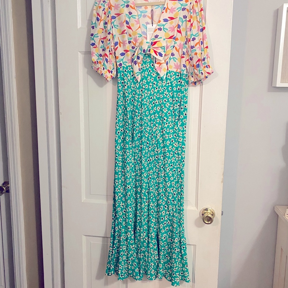 Fresha London Patterned Midi Dress NWT